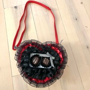 NWOT Box Of Chocolates Ruffled Crossbody Heart Purse-*Handmade